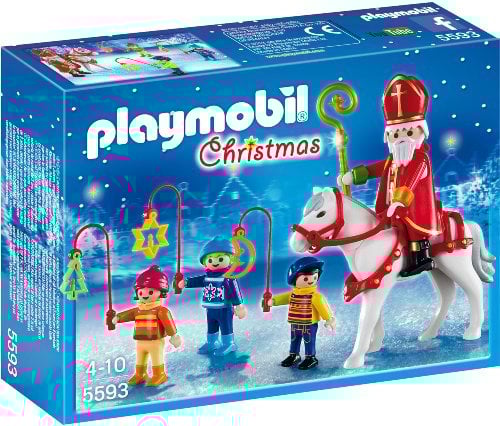 PLAYMOBIL - Christmas San Martín con Niños Playsets de Figuras de jugete (5593)