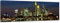 Bilderdepot24 Bild auf Leinwand | Frankfurt Skyline bei Nacht - Deutschland in 160x50 cm als Panorama Wandbild XXL | Wand-deko Dekoration Wohnung modern Bilder | 170127