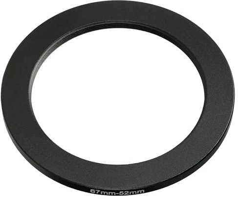 vhbw Step-Down-Ring Adapter von 67 mm auf 52 mm für Kamera Objektiv - Filteradapter, Metall, Schwarz