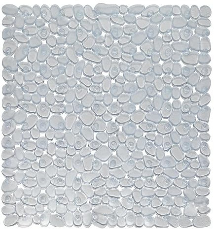 Carnation Stall Size Pebbles Vinyl Bath Mat, Super Clear, 21 x 21