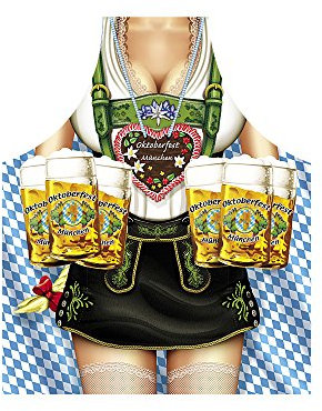 Schürze = Oktoberfest Frau = Grillschürze mit Motiv Kochschürze Küchenschürze Latzschürze