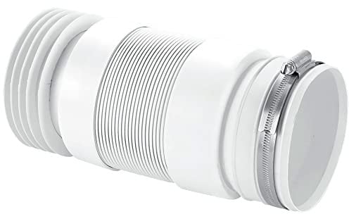 McAlpine WC-F21R Straight Back to Wall Flexible WC Connector, White