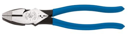 Klein Tools D2000-9NECR Lineman - Alicates con crimpado, fabricados en Estados Unidos, diseño aerodinámico de alto apalancamiento con cuchillos endurecidos por inducción y mandíbulas moleteadas