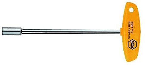 Wiha Steckschlüssel mit Quergriff Sechskant, Zoll-Ausführung glanzvernickelt (02821) 5/16 x 150 mm