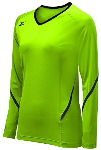 Mizuno Damen Youth Techno Generation Long Sleeve Jeresy, schwarz/weiß, L