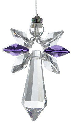 Crystals lucky crystal angel, Crystal, amethyst, 19,4 x 3,5 x 1 cm