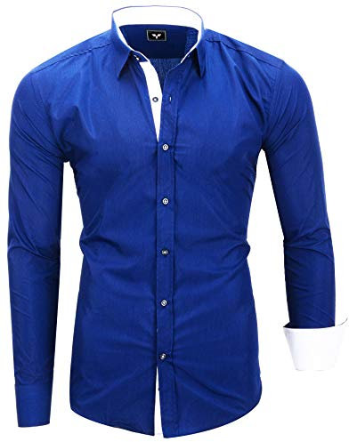Kayhan : Chemise Homme, Deux Faces bleu M
