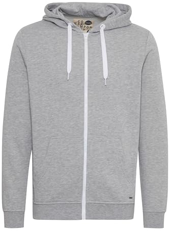 !Solid SDOlli Zip-Hood Herren Sweatjacke Kapuzenjacke Hoodie mit Kapuze Kordelzug Reißverschluss Kängurutasche Regular fit, Größe:S, Farbe:Light Grey Melange (8242)