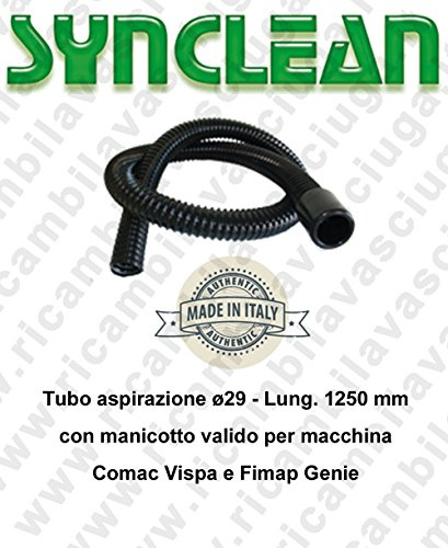 Synclean Saugschlauch, mit Muffe, geeignet für Bodenreiniger Vispa B/BS und FIMAP Genie B, Durchmesser: 29 mm, Länge: 125 cm