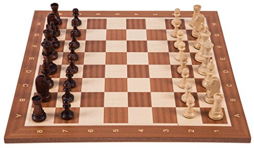 Square - Pro Schach Set Nr. 5 Europa | Turnier Schachspiel aus Holz Schachbrett + Schachfiguren Staunton 5