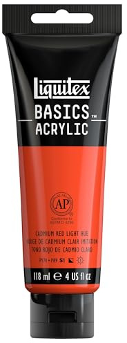Liquitex Basics Acrylic, 118 ml Tube - Cadmium Red Light Hue