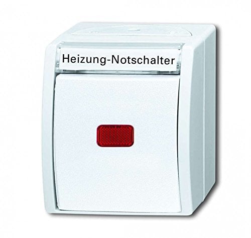 Busch-Jaeger 2601/6 SKWNH-54 Wippkontrollschalter/Heizungsschalter Aus- und Wechselschaltung (Thermoplast) Alpinweiß ocean® (IP 44) 2CKA001085A1631