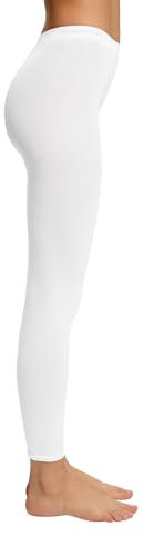 ESPRIT Damen Leggings Cotton W Le Baumwolle einfarbig 1 Stück, Weiß White 2000, 36-38
