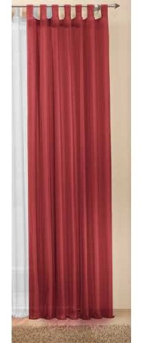 Schlaufenschal Gardine Uni transparent Voile, 245x140, Bordeaux, 61175
