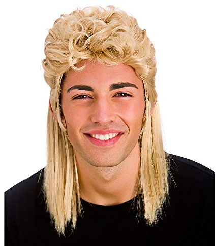 Wicked Costumes Adult Blonde 80's Mullet Fancy Dress Wig