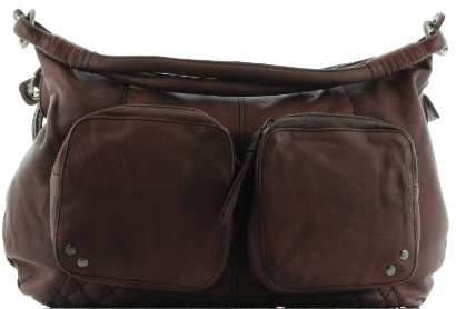 Portobello Beutelhandtasche P31303 - Braun/Rot