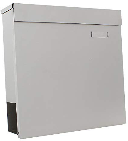 Rottner cassetta postale Kensington Inox, in acciaio inossidabile, con design sobrio e compatto, supporto per giornali e serratura a cilindro a scomparsa di colore inox.