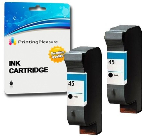 Printing Pleasure 2 SCHWARZ Druckerpatronen für HP Color Copier 180 280 Deskjet 1180c 1220c 1280 6120 9300 930c 959c 970cxi Fax 1220 Photosmart 1000 1100 1115 1215 | kompatibel zu HP 45 (C51645AE)