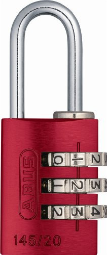 ABUS 145/20 C 20 mm Body 3 Zifferblatt rücksetzbaren Kombination Vorhängeschloss, rot