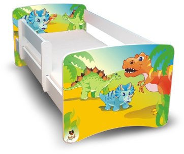 Best For Kids Kinderbett 80x160 MIT RAUSFALLSCHUTZ (Dinosaurier)