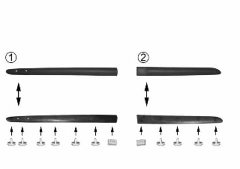VAN WEZEL 4339426 Baguette et bande protectrice porte arrière droite Compatible avec RENAULT Clio II 3/5 portes BB, CB, BB0/1/2, CB0/1/2 Clio II Van SB0/1/2