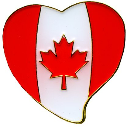 Kanada Herz Canada Heart Montreal Ottawa Symbol Metall Button Pin Anstecker 0706