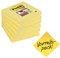 Post-it Super Sticky Notes Kanariengelb, Packung mit 6 Blöcken, 90 Blatt pro Block, 76 mm x 76 mm, Farbe: Gelb - Extra-stark klebende Notizzettel für Notizen, To-Do-Listen und Erinnerungen