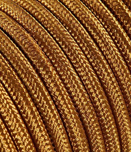 Cavo elettrico tondo rotondo rivestito in tessuto colorato Whiskey Bronzo 10 metri 2x0,75 per lampadari, lampade, abat jour, design. Made in Italy!