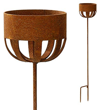 Kerzenhalter 102cm Rost Deko Outdoor-Kerzen Gartendeko Stecker Topfhalter Stab Edelrost Beetstecker