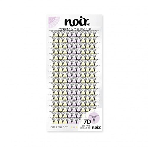 Noir Volume Lashes Pre Made Fan Eyelash Extensions 7D D curl 0.07 Mixed Short Stem Russian Lashes
