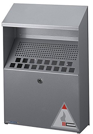 Durable Wandascher Metall mit Überdach, 4 Liter, silber, 333423