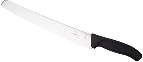Victorinox Swiss Classic Couteau à Pain avec Tranchant Denté, Inoxydable, Acier Inoxydable, Boîte Cadeau, Noir