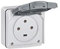 LEGRAND - Prise Etanche de Puissance 20A avec Terre Plexo - Prise 3P+T IP55 - 3 Alvéoles - Pose en Saillie - Fabriqué En France - Gris