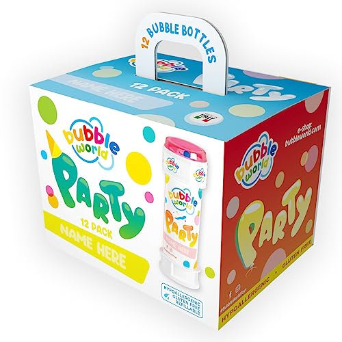 Dulcop- Party Bubbles Confezione da 12pz. Bolle di Sapone Made in Italy, Multicolore, 414.0720000
