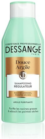 Dessange – Shampoo mit weichem Ton – Formel angereichert mit reinigendem Ton – reinigt die Wurzeln & macht die Spitzen weich – für fettige Wurzeln, trockene Spitzen, 250 ml