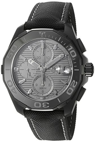 TAG Heuer Herren-Armbanduhr 43mm Armband Leinen Schwarz Gehäuse Titan Schweizer Automatik CAY218B.FC6370