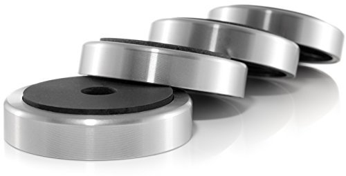 Hifi Lab Piedi in Aluminio 45x15 Aluminio Piedi Hifi Dispositivo Audio Assorbenti enclosure nobile argento 4x