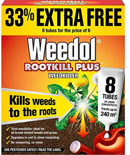 Weedol 18133 Rootkill Plus Liquid Concentrate Weedkiller Tubes, Red, 6 + 2 Tubes