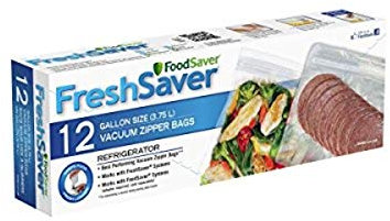 FoodSaver FreshSaver Vacuum Zipper 12 Gallon Bags FSFRBZ0316-33R