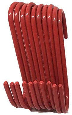 Set von 10 PC S Form Utility Haken-Set, Vinyl beschichtet oder verchromtem Draht Red Vinyl