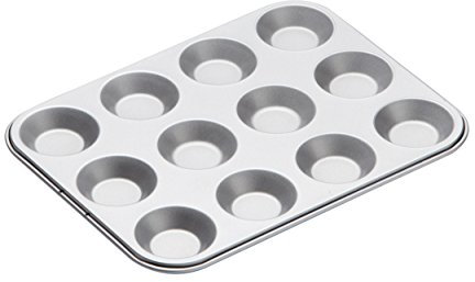 KitchenCraft Non-Stick 12-Cup Shallow Muffin Tin / Mince Pie Tray, 31.5 x 24 cm (12.5 x 9.5), Silver