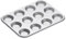 KitchenCraft Non-Stick 12-Cup Shallow Muffin Tin / Mince Pie Tray, 31.5 x 24 cm (12.5 x 9.5), Silver
