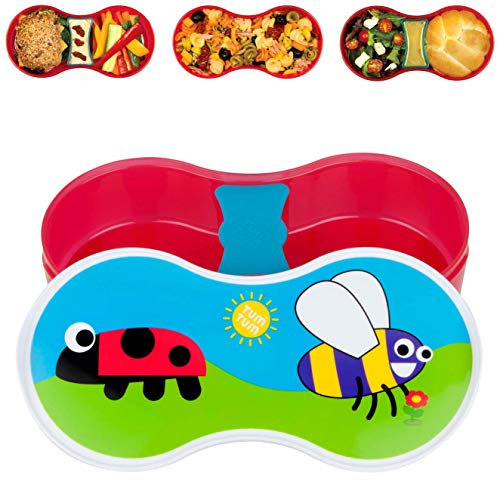 TUM TUM Lunch Box Enfant Compartiment Séparé, Boîtes Repas Enfant - Insectes