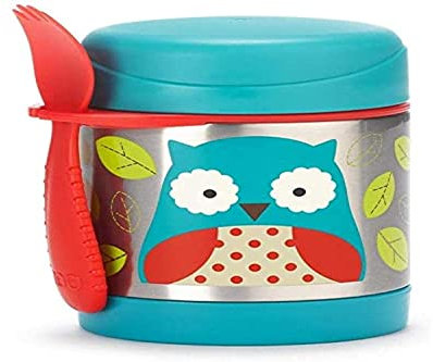 Skip Hop Zoo Tarro de Comida Aislado, Azul (Owl), 325 ml
