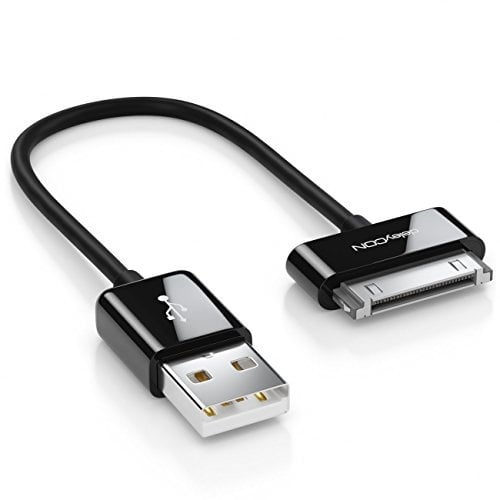 deleyCON 0,15m Câble USB 30 Broches Connecteur Dock Câble de Synchronisation de Chargement & de Données Compatible avec IPhone 4s 4 3Gs 3G IPad IPod - Noir
