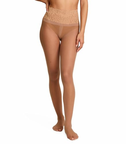 Commando Sexy Sheer Lace Panty Tights Large Nude