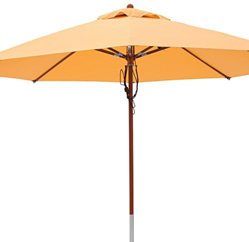 anndora® Sonnenschirm Marktschirm Gastronomie ø 4 m rund - mit Winddach Sahara Gelb