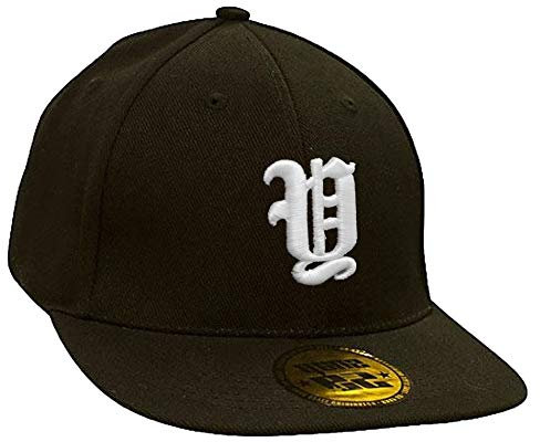 Baseball Cap Caps Gotischen Buchstaben A-Z schwarz with Adjustable Strap Snapback MFAZ Morefaz Ltd (Y)