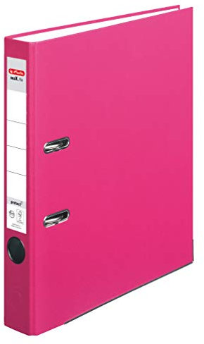 Herlitz 11416245 Ordner maX.file protect A4, 5 cm mit Einsteckrückenschild, 5er-Packung, FSC Mix, pink