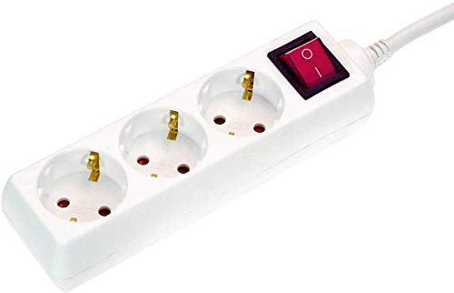 as - Schwabe 11371 Rallonge multiprise 3 prises Intérieur / IP20 Câble blanc 5m H05VVF 3G1,5 (Import Allemagne)